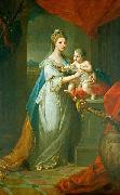 Angelica Kauffmann Portrait of Augusta of Hanover with her first born son Karl Georg of Brunswick Spain oil painting artist